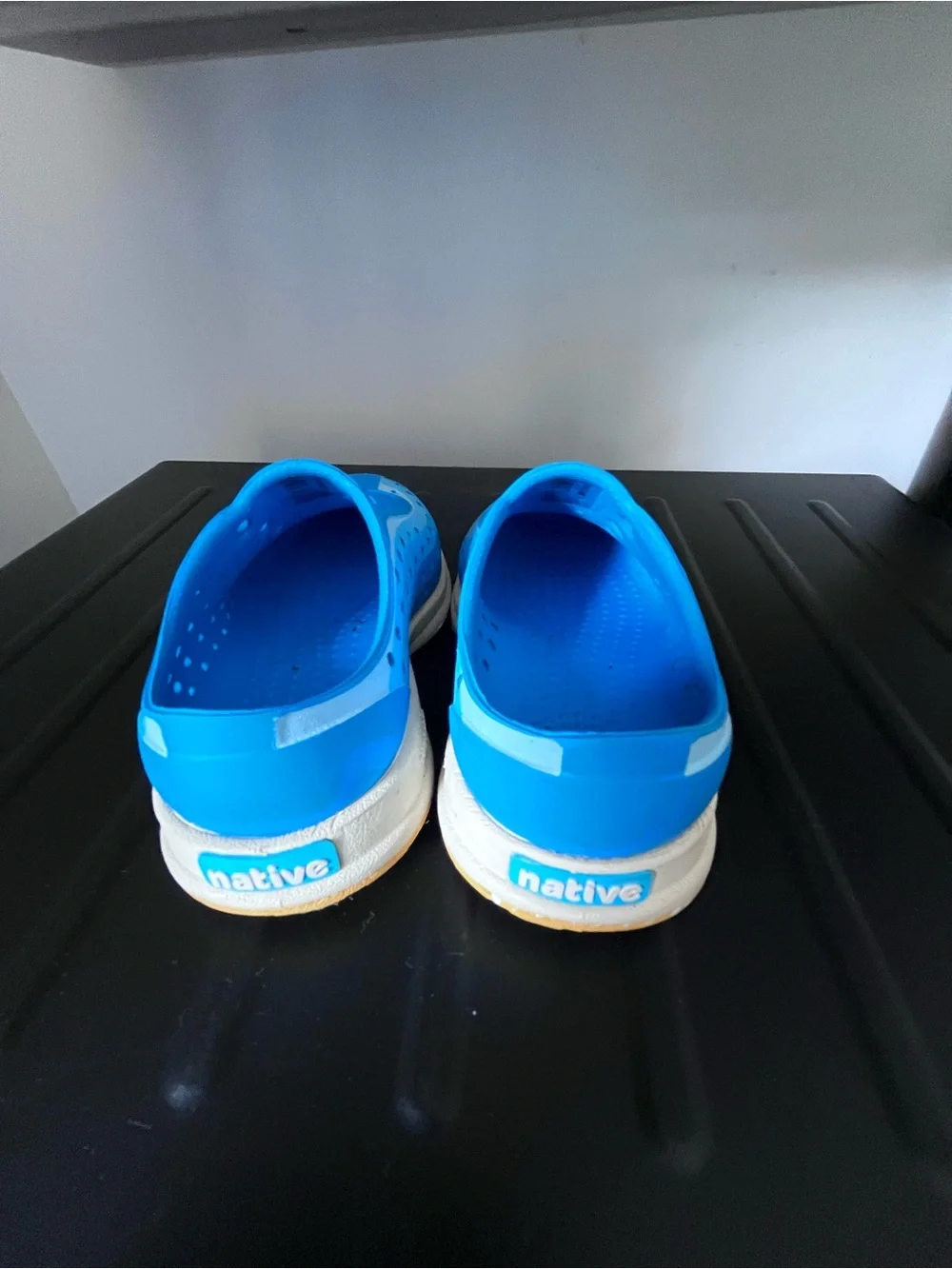 Native Kids Bright Blue Water Shoes with White Accents